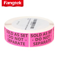 Color fluorescent fragile do not bend labels stickers paper roll